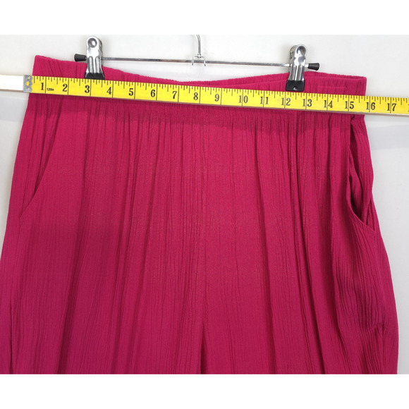 Sag Harbor 2 Pcs Set Pants & Tunic Embroidered Gauzy Women 1X Fuchsia Travel - Picture 5 of 14